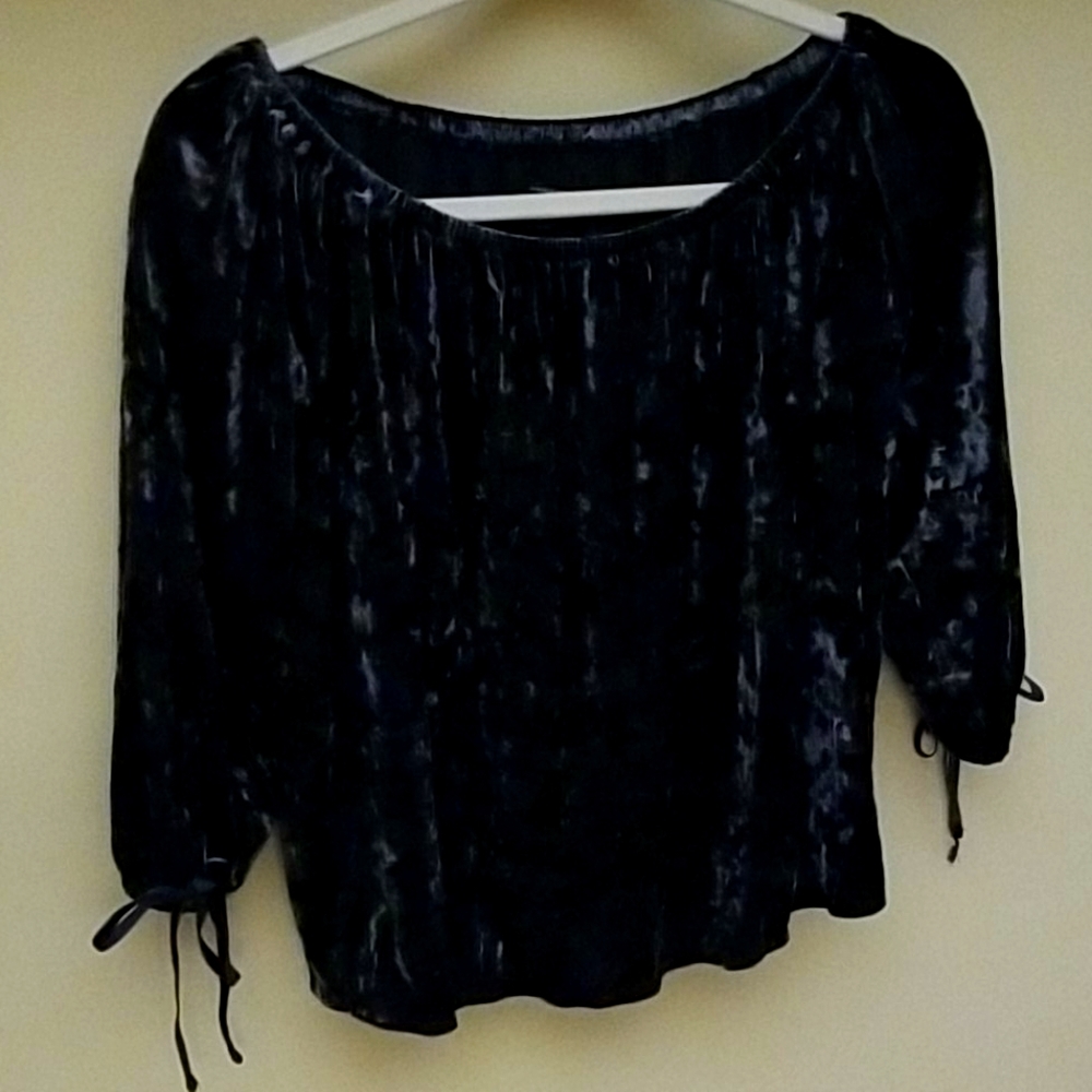 Deep blue velvet top